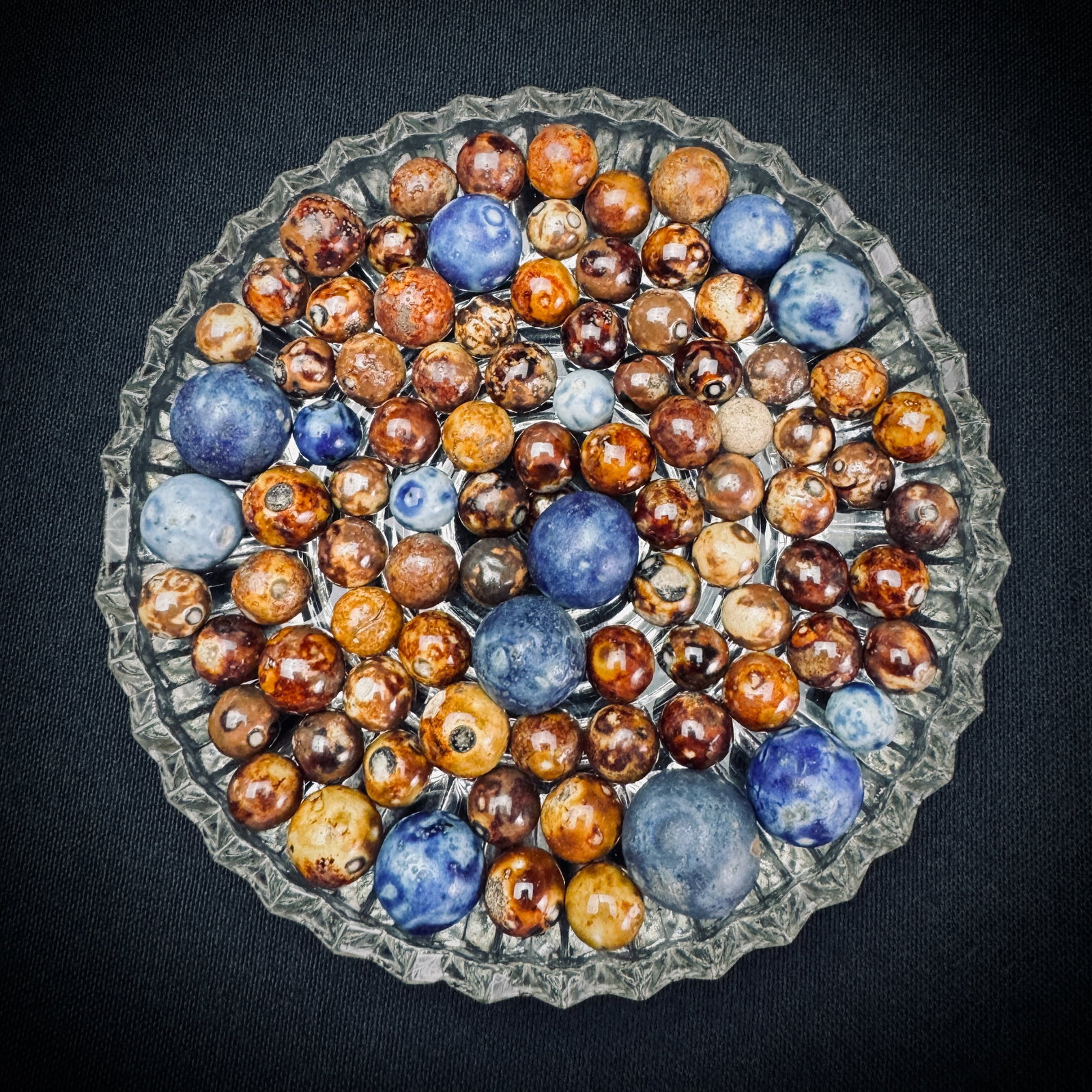 Lot of Bennington Style Glazed Clay Marbles (1 of 5)