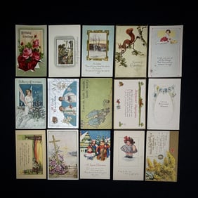 Lot of 15 Vintage Holiday & Greeting Postcards