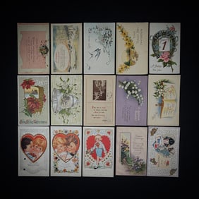Early 20th C. Holiday Postcard Lot (15)