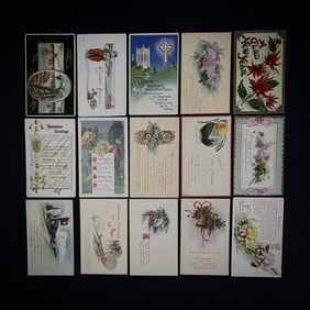 Lot of 15 Early 1900s Holiday Postcards