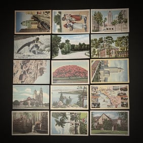 Lot of 15 Vintage USA Linen Postcards