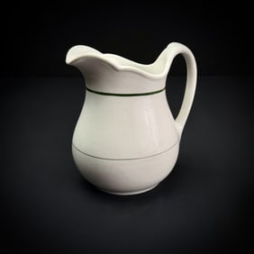 Shenango China New Castle PA Green Stripe Pitcher
