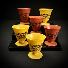 Set of 6 Vintage Dairy Guild Ice Cream Cups