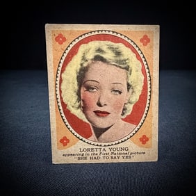 1933 Loretta Young Shelby Gum Card No. 38