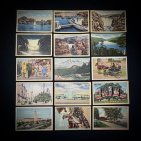 Lot of 15 Vintage West Coast Linen Postcards