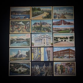 Lot of 15 Vintage USA Linen Postcards