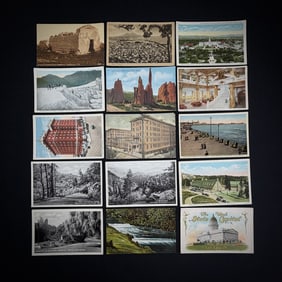 Lot of 15 Vintage USA View Postcards