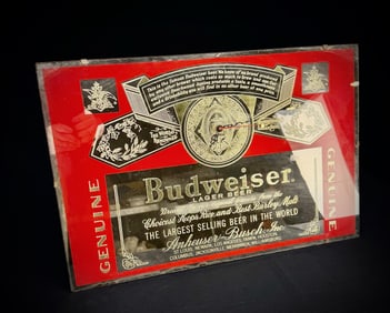 Budweiser Beer Label Advertising Wall Clock