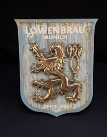 Vintage Lowenbrau Munich Beer Wall Plaque