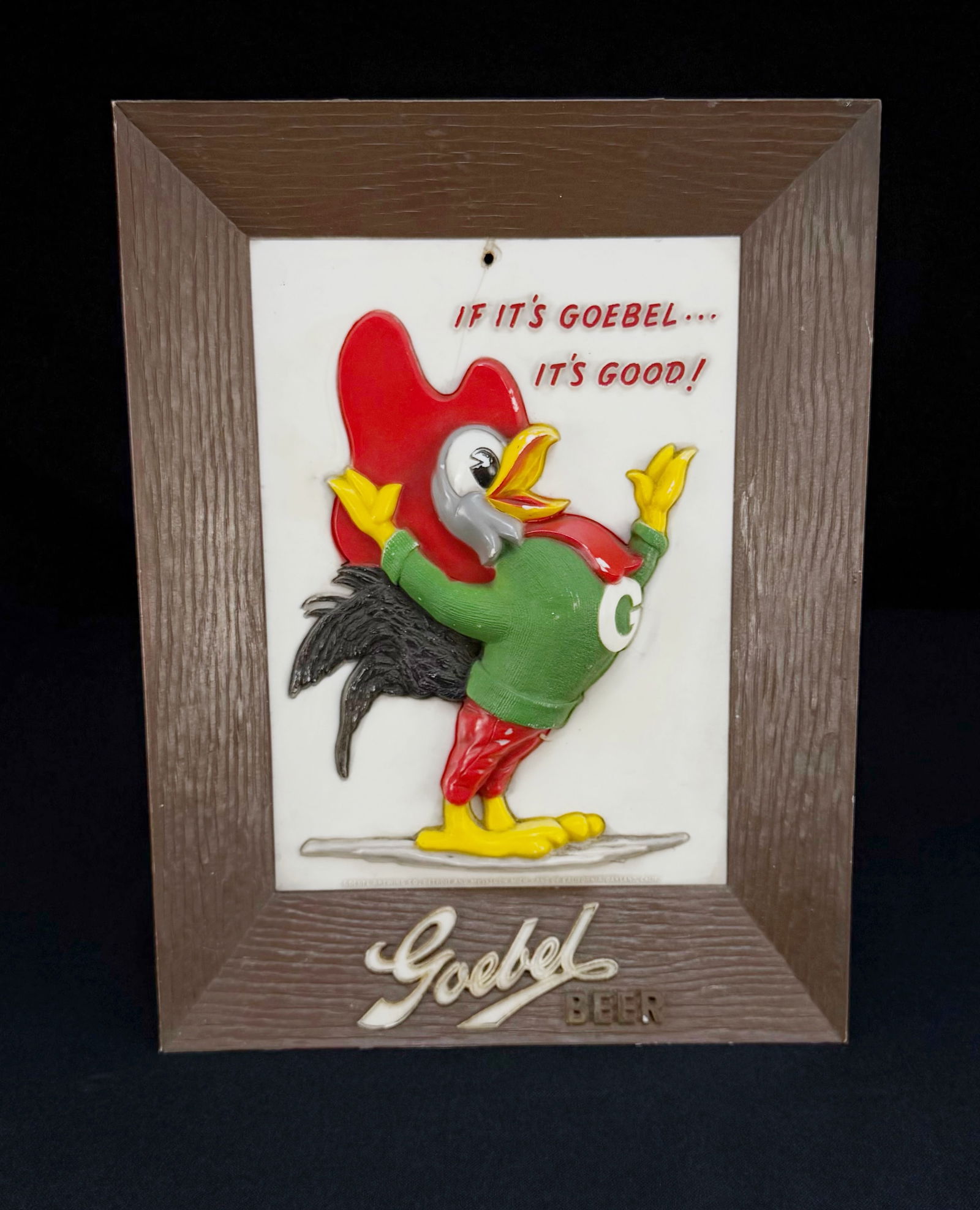 Vintage Goebel Beer Rooster Sign (1 of 4)