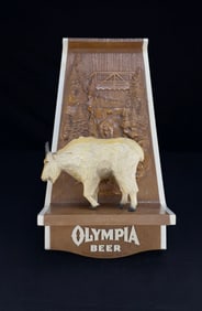 Vintage Olympia Beer Mountain Goat Wall Sign