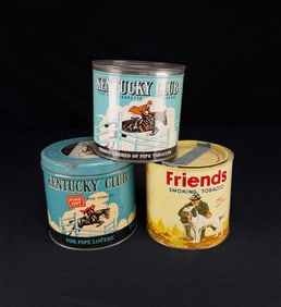 Kentucky Club & Friends Tobacco Tins (3)