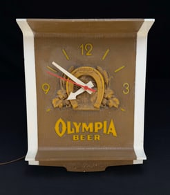 Vintage Olympia Beer Lighted Wall Clock