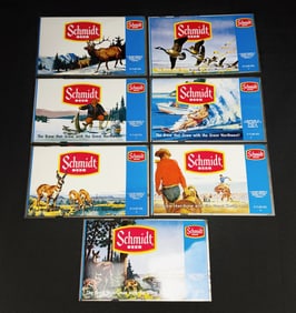 Lot of 7 Schmidt Beer Advertising Beer Can Panels