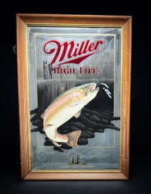 Miller High Life Rainbow Trout Beer Mirror