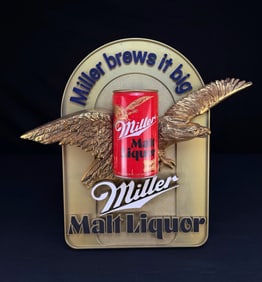Vintage Miller Malt Liquor Eagle Sign