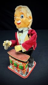Vintage Battery Operated Tin Bartender Toy