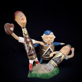 Vintage Cast Aluminum Blatz Beer Baseball Advertising Display 1950s