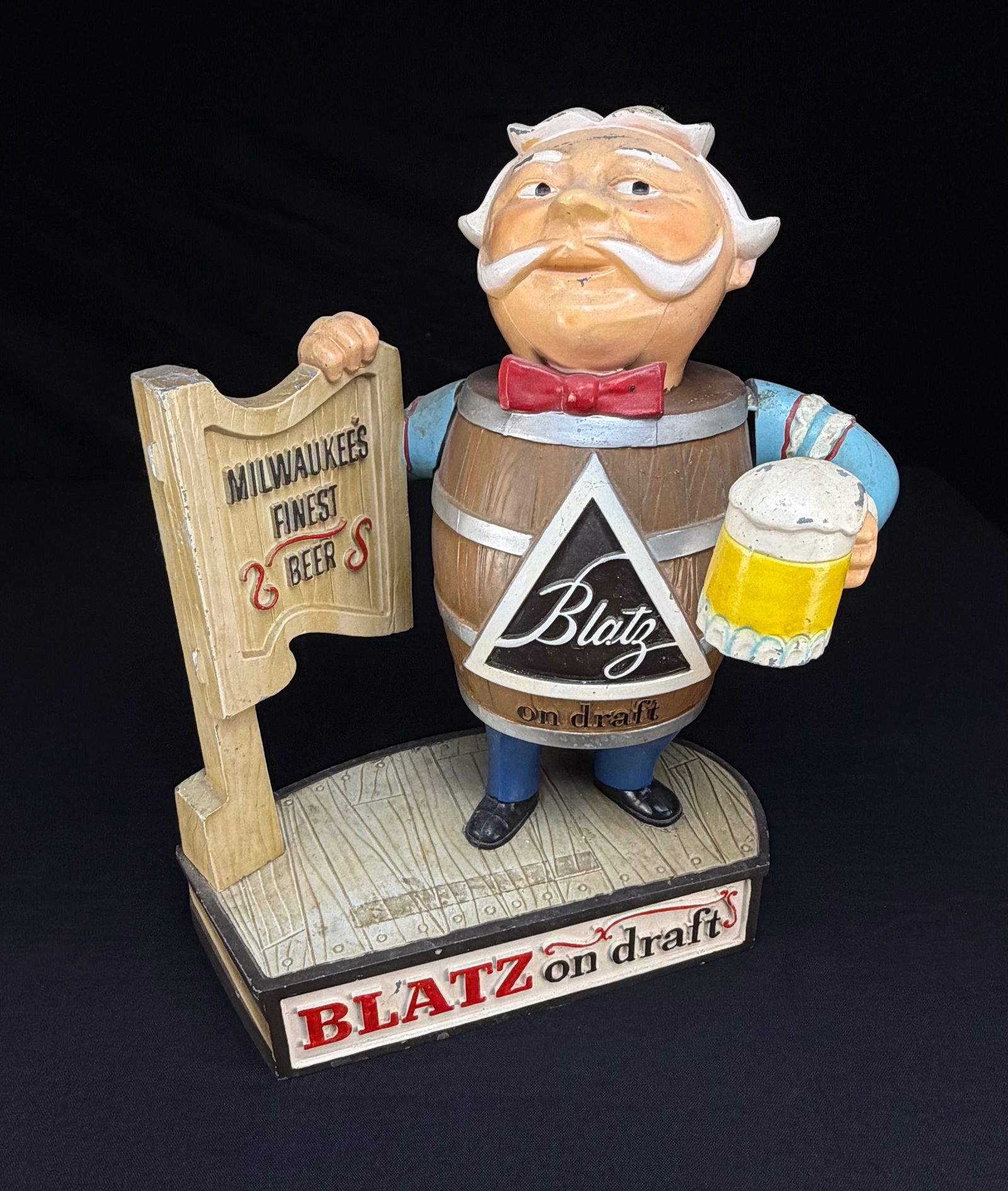 Vintage Cast Aluminum Blatz Beer Advertising Statue Barrel Guy (1 of 11)