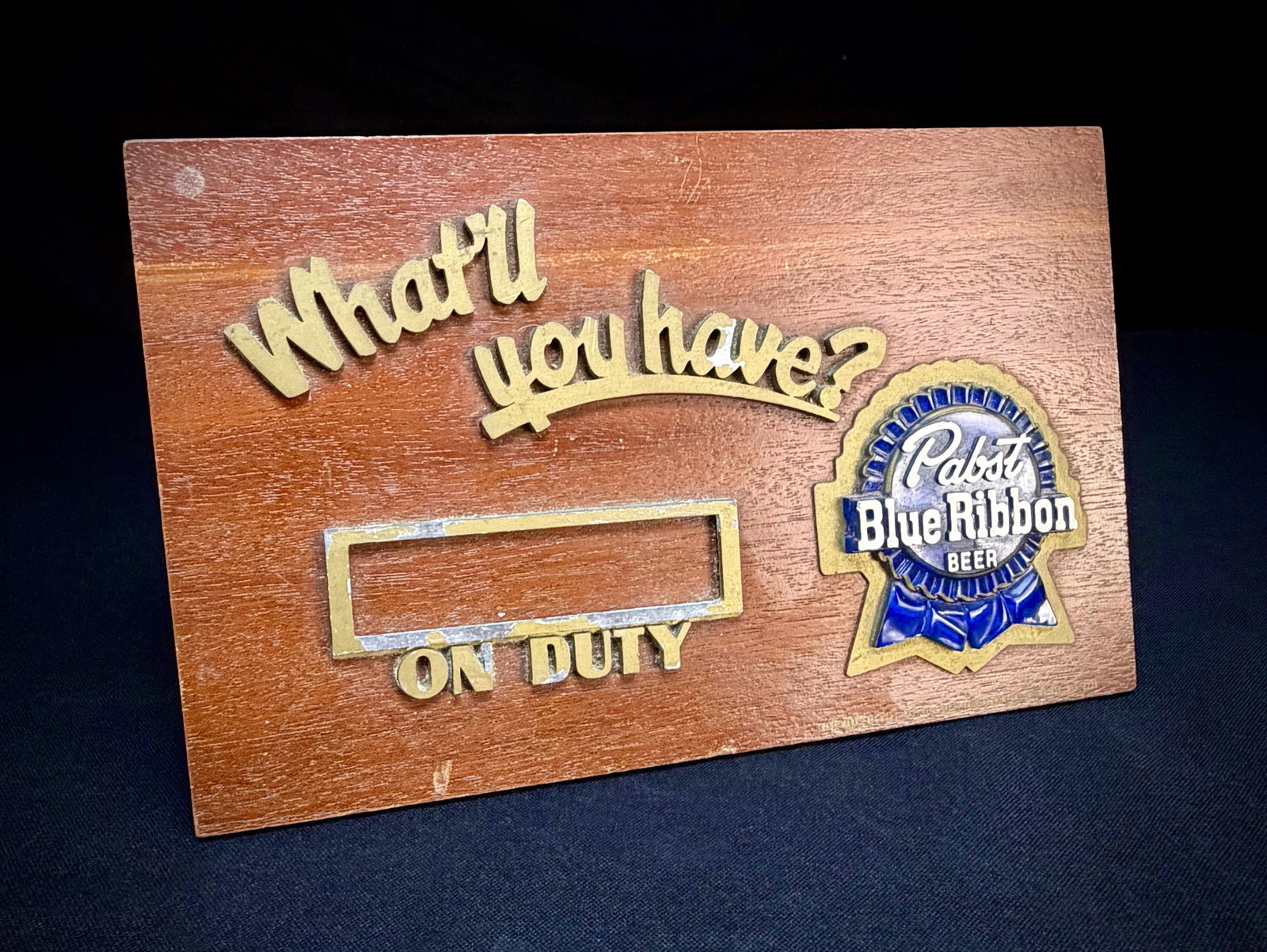 Pabst Blue Ribbon "On Duty" Bar Sign (1 of 4)