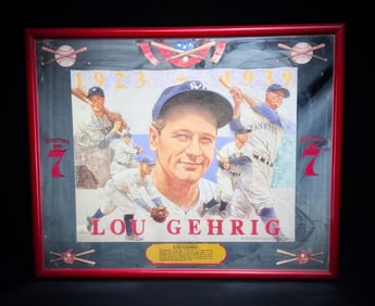 Lou Gehrig Seagram's 7 Framed Print 1993