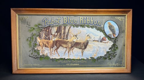 1991 Pabst Blue Ribbon Wildlife Mirror Sign