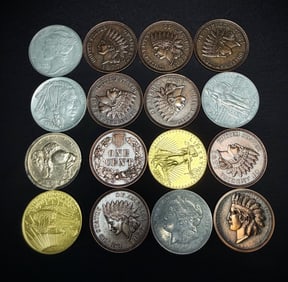 Lot of 16 USA Coin Replicas and Souvenirs