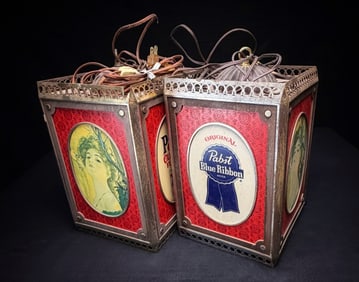 Pair of Vintage Pabst Blue Ribbon Bar Lights
