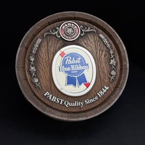 Pabst Blue Ribbon Beer Barrel Wall Sign