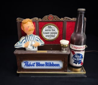 Pabst Blue Ribbon Bartender Cast Aluminum Sign
