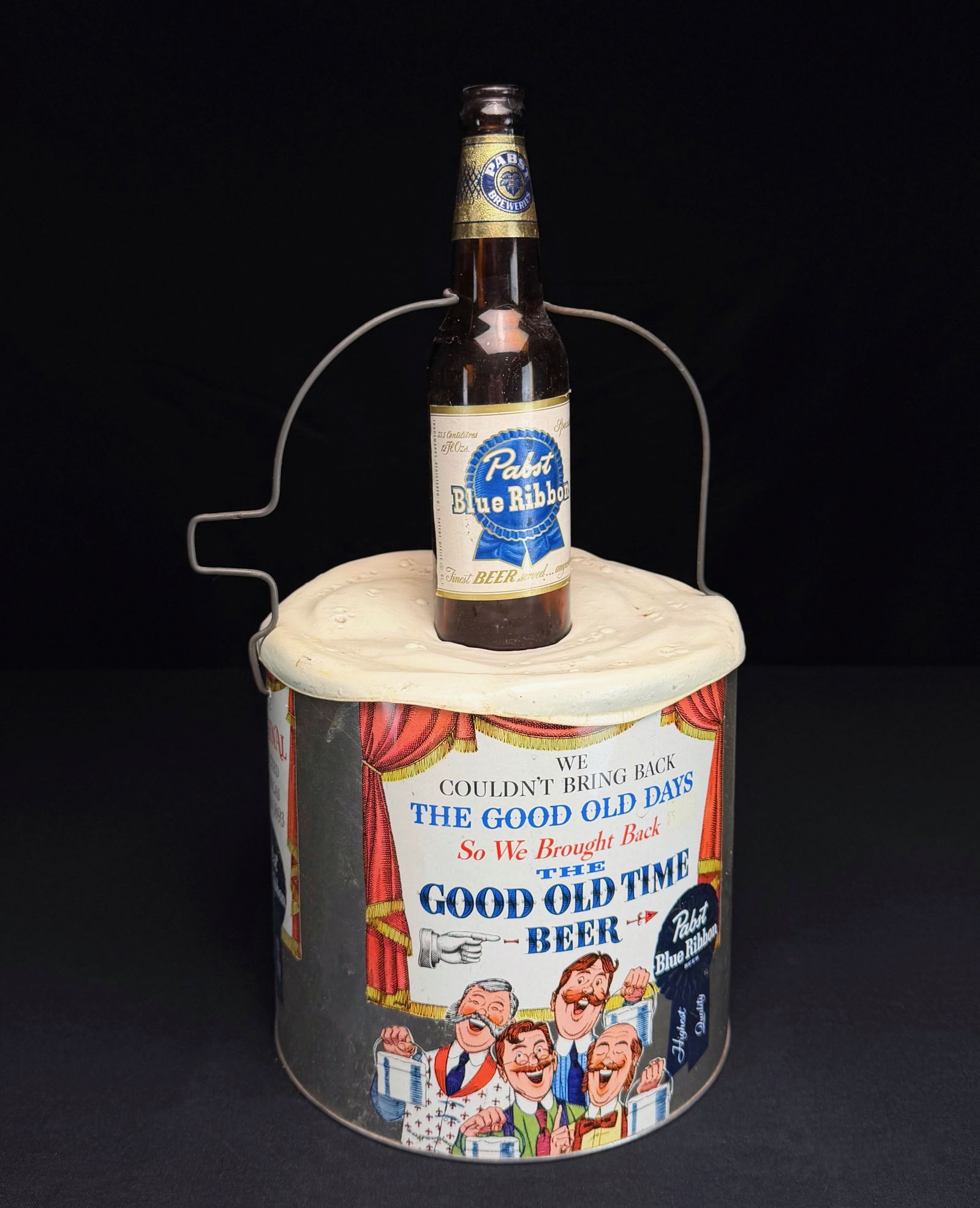 Vintage PBR "Good Old Days" Tin Ice Bucket Advertising (1 of 9)