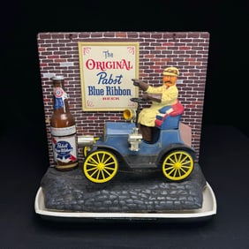 Vintage Pabst Blue Ribbon Lighted & Motion Sign Blue Jalopy