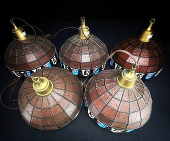 Lot of 5 Old Style Beer Swag Lamps