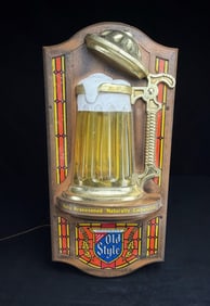 Vintage Heileman's Old Style Beer Stein Light Sign