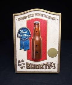 1968 Pabst Blue Ribbon Shorty Beer Sign