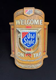 Vintage Heileman's Old Style 'On Tap' Sign