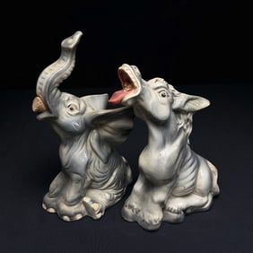 Casa Vinicola Boccaccio 1968 Elephant & Donkey Decanters