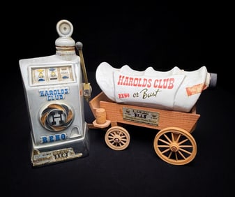 Jim Beam Harolds Club Reno Decanters (2)