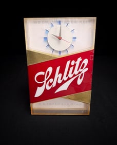 Vintage 1959 Schlitz Beer Lighted Clock Sign