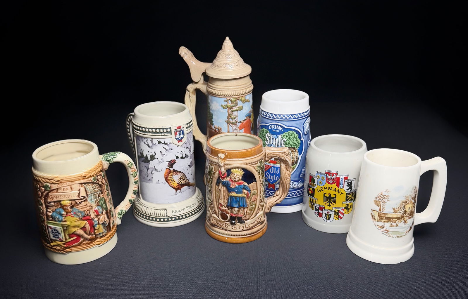 Lot of 7 Beer Steins - Pabst, Old Style (1 of 14)