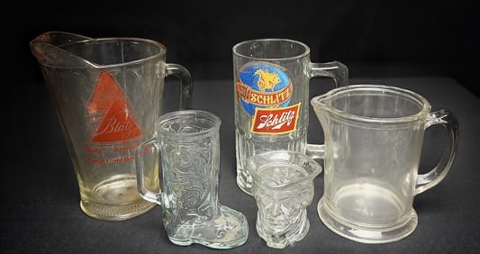 Lot of Vintage Beer Glassware Blatz Schlitz