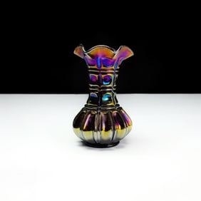 Fenton Carnival Glass Drapery Vase Amethyst