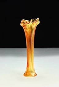Fenton Marigold Carnival Glass Swung Vase