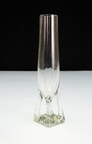 Art Deco Style Clear Glass Bud Vase