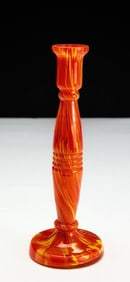 Czech Bohemian Art Deco Tango Glass Candlestick