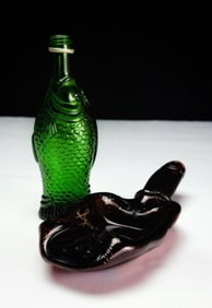 Fish Bitters Bottle & Brown Squeeze Novelty Bottle