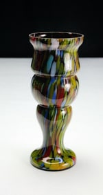 Makora Krisno Splatter End of Day Art Glass Vase