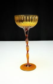 Empoli Amber Optic Pedestal Compote