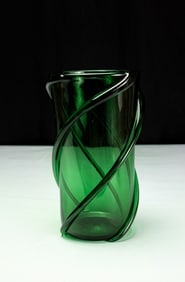 Murano-Style Green Art Glass Vase