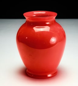 Opaque Red Art Glass Vase
